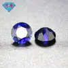 Huagang Gema Redonda Base Natural 34 # Corindón Azul Zafiro Sintético Artificial Joyería Piedra Principal Azul Real