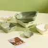 Prato de cerâmica para assar arroz com alças binaurais, tigela para assar, prato doméstico, prato para temperos, tigela para forno e micro-ondas, tigela de salada, tigela para creme