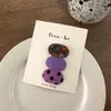 Mini Presilha de Tecido Oval com Bolinhas Estilo Coreano, Presilha Floral Doce e Versátil, Acessório de Cabelo para Meninas Pequenas, Presilha de Franja