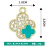 Accesorios al por mayor estilo coreano Trébol de cuatro hojas Goteo de aceite Diamante Punto Collar Pulsera Colgante único Joyería DIY Accesorios de aleación