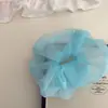 Nian Nian Dulce Fresco Color Caramelo Organza Estilo Coreano Anillo para el Pelo de Intestino Grande Goma para el Pelo