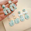 Pendientes de Arcilla Suave Hechos a Mano Frescos de Verano para Mujer Pendientes Asimétricos Geométricos de Arcilla Suave con Recubrimiento UV Pendientes
