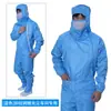 Ropa Libre de Polvo Clase 100 con Protección Diagonal de Malla en Tirante, Ropa Antiestática para Salas Limpias, Ropa de Trabajo Antiestática de Laboratorio