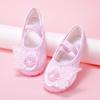 Nuevos Zapatos de Baile para Niños Suela Blanda Zapatos de Práctica Satín Morado Lindos Zapatos de Baile Zapatos de Garra de Gato Ballet 8135