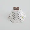 Chapéu de Pescador Floral com Bolinhas e Laço de Renda Estilo Novo Primavera e Verão Super Fofo Chapéu de Pescador Chapéu Balde Fino Fofo
