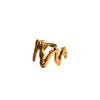 Moda Europea y Americana Anillo de ECG de Acero Inoxidable Personalizado Estilo Hip Hop Ins Chapado en Oro de 18K Anillo con Forma para Mujer