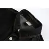 Chaqueta de Mezclilla Negra Resistente Estilo Retro Americano de Moda Chaqueta de Mezclilla Casual para Hombre Ab1164