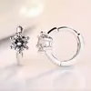 Brinco Simples Estilo Coreano Moda Europeia e Americana Zircônia Redondo Seis Garras Brincos Fivela de Orelha Gota de Orelha Joias de Orelha para Menina Brincos