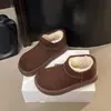 Botines Retro de Suela Gruesa para Mujer 2026 Nueva Llegada de Invierno Felpa Cálida Peludos Zapatos Birkenstock Cuero y Piel Integrados Botas de Nieve