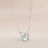 Cadena para Clavícula Elegante de Zirconia Bañada en Oro Real Diseño de Nicho Femenino Collar con Lazo Cadena de Lana Personalizada Versátil