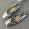 Zapatos Planos de Ballet para Mujer que Aumentan la Altura 2026, Piel Suave, Suela Suave, Mocasines Rojos, Zapatos de Hada Francesa para Abuela