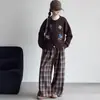 Cardigã de tricô novo estilo coreano 2026 outono e inverno para meninas, bordado retrô, cor café, suéter solto, peça externa, top
