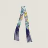 Bufanda con Borla Redonda 130*5 cm, Bufanda de Sarga de Seda Artificial, Cinta para el Cuello de Moda y Versátil, Lazo para Bolso