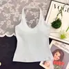 Top sin Mangas Azul Klein con Cuello Halter para Mujer con Almohadillas de Sujetador Integradas, Versátil para Usar en Capas o Solo, Top de Corte Ajustado