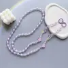 Lanyard para Teléfono Móvil Cruzado de 1.2 m Largo Cruzado para Llevar en la Espalda Ins Pequeña Flor Colgante de Perlas Funda para Teléfono Móvil Universal Anti-Bolsas