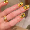 Acessórios de Unhas para Sorte de Ano Novo, Glitter Dourado Luxuoso, Strass Octogonal de Fundo Reto, Efeito Clareador, Decorações de Unhas Usáveis