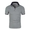 Nueva camisa POLO de verano transfronteriza para hombre 2022, de manga corta, color liso, versátil, elegante, informal y versátil