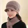 Gorras para Mujeres de Mediana Edad y Mayores, Gorras de Béisbol Tejidas de Piel de Conejo para Otoño e Invierno, Gorras para Madres Mayores, Gorras para Señoras Mayores, Al por Mayor en Stock