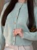 Cardigan Suéter Redondo Estilo Preguiçoso Transfronteiriço para Mulheres, Caimento Solto, Nova Versão Coreana de Outono, Cardigan de Tricô Macio e Versátil