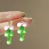 Las Uvas Están Maduras~ Pendientes de Cuentas de Uva Dopamina de Verano para Mujer, Pendientes de Gama Alta Nicho Estilo Ins
