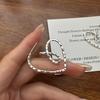 Pendientes grandes con diseño de nicho de estilo coreano en plata de ley S925 con destellos de amor, joyería de oreja cruzada de moda coreana al por mayor