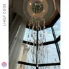 [Personalizado] Araña Colgante Larga para Escalera de Caracol de Villa, Araña Italiana para Escalera, Luz Dorada para Escalera de Doble Altura