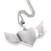 Colgante con foto privada de alas de amor europeas y americanas, collar con foto de recuerdo, colgante conmemorativo creativo de hip-hop DIY
