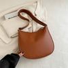 Bolso de hombro sencillo de tela de color liso para mujer, primavera 2024, nuevo bolso bandolera combinable, bolso tipo cubo, bolso de moda para mujer