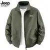 Chaqueta de cuello alto para hombre JEEP SPIRIT Primavera/Otoño Color Sólido Ropa de Trabajo Casual Manga Larga Delgado
