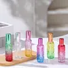Botella de Perfume Colorida 10ml Color Degradado Botella de Spray de Perfume Botella de Vidrio con Rodillo de Melón Amargo Botella de Perfume con Spray Fino