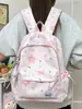 Mochila fufu de leite estrela azul claro coração doce de cura estilo menina para meninas do ensino fundamental e médio mochila de ensino médio
