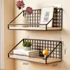 Estante de almacenamiento de pared sin taladro para habitaciones de residencia estudiantil, esenciales para residencia estudiantil, cesta colgante de pared para camas de estudiantes universitarios, estante de almacenamiento de pared para mesita de noche