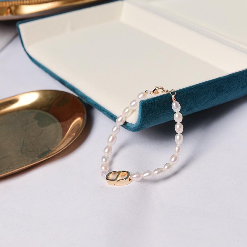 高级感简约天然淡水珍珠手链小众轻奢14k注金编织