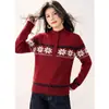 Suéter de Punto de Lana Jacquard Fair Isle de Cuello Medio para Mujer, Nuevo Estilo Primavera Temprana 2026, Corte Holgado, Adelgazante, Top del Año Zodiacal