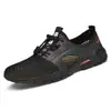 Zapatillas deportivas bajas sin cordones para hombre de talla grande transfronterizas, de malla, color liso, ligeras, transpirables, casuales, zapatillas para correr al aire libre