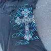 Camiseta de Verano para Mujer con Estampado de Letras Cruzadas Estilo Europeo y Americano, Corte Ajustado, Nueva Y2K, Manga Corta