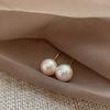 Polvo para Pan al Vapor Shijia Aretes de Perlas Blanco Leche Claro Aguja de Plata Esterlina S925 Nicho de Gama Alta Combinables Nuevos Aretes