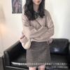 Suéter Universitário Estilo Japonês 2025 para Mulheres, Novo Outono e Inverno Estilo Hong Kong Gola Redonda Retrô Solto Preguiçoso Ins Versátil Malha
