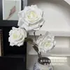 Flores artificiales, rosa Manta de 3 cabezas, para decoraciones de techo de salón de bodas, arreglos de pasillo, flores de seda y ambientación de escenas de hotel