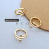 Anillo de acero de titanio chapado en oro real de 18 quilates, estilo coreano, con apertura irregular y no ajustable, joyería A267.