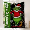 Amazon Presente de Natal Monstro Verde Grinch Manta de Flanela Sala de Estar Quarto Manta de Ar Condicionado Peça Única