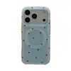 Fundo azul com bolinhas vermelhas, design de dachshund, capa de celular magnética para iPhone 18 Pro Max, também adequada para 16 Pro e 17 Pro