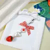 Cadena de Teléfono Móvil Kawaii Dulce de Cuadros Rojos Cereza Fresa Lazo con Cuentas Colgante de Fruta Llavero para Colgar en Bolso