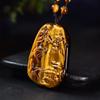 Suministro en Vivo del Fabricante de Colgantes de Piedra Ojo de Tigre para Hombres y Mujeres, Moderno Collar Marca Dragón de Piedra Ojo de Tigre Guanyin, Anillo con Colgante de Jade