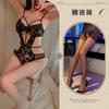 Às três da noite, lingerie de renda irmã real pura e sexy, perspectiva sem tirar, com bojo para realçar, macacão grande de renda 1814