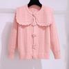 Cardigã de malha para meninas outono novo estilo western infantil casaco suéter primavera e outono blusa de menina roupas de outono