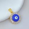 [Oro Real de Cobre] Exquisito Ojos Azules Único Nicho Exportación Transfronteriza DIY Joyería Hecha a Mano Colgante Microincrustado de Cobre y Circonio