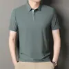 Camisa polo de manga corta para hombre de verano, elegante y versátil, transpirable, con tapeta de color contrastante, adecuada para hombres de mediana edad, disponible para venta al por mayor
