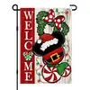 Nova bandeira de jardim de Natal Amazon transfronteiriça com boneco de neve e árvore de Natal, bandeira de linho para feriado para pátio externo