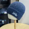 Gorro de Punto Estilo Coreano para Mujer con Circunferencia de Cabeza Grande, Invierno, Protección para Orejas Suelta, Adelgazante Facial, Gorro de Hilo Grueso Cálido, Gorro Holgado a Prueba de Frío